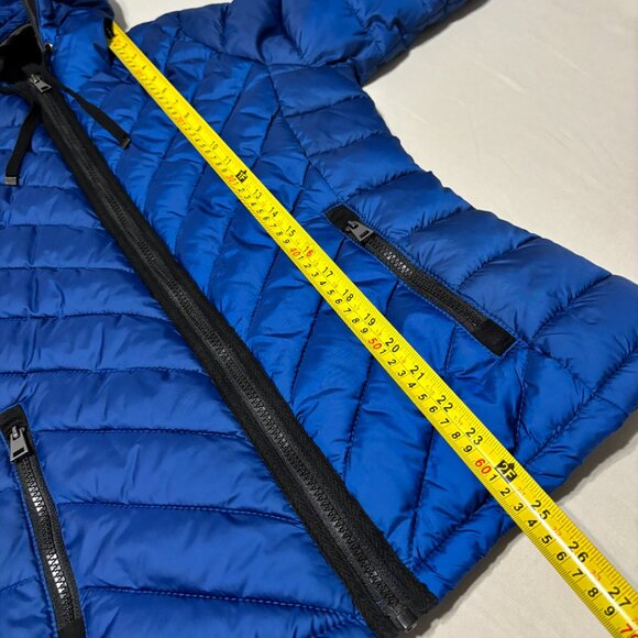 Everlast Puffer Jacket Blue Hooded Zip Front Quilted Coat Women’s M Polyester - Picture 9 of 13
